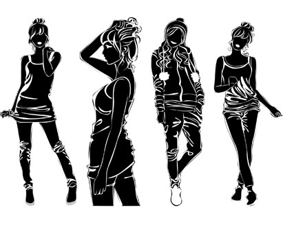 Female Silhouettes Vector Stock