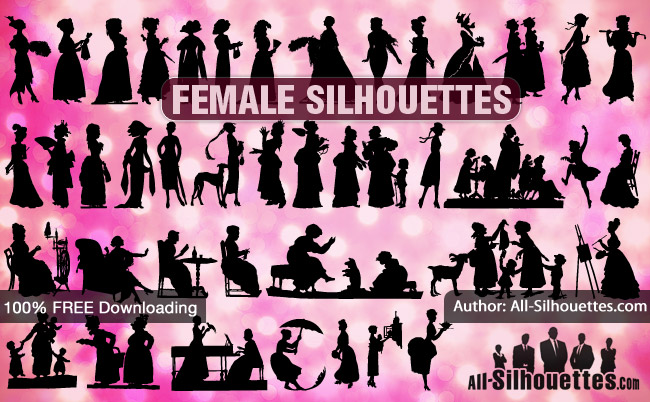 Female vector silhouettes