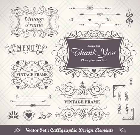 Ferrous of Vintage Frame Vector