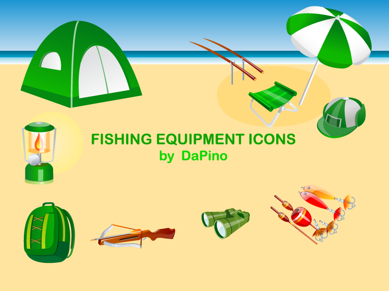 Fishing Equipment Icons