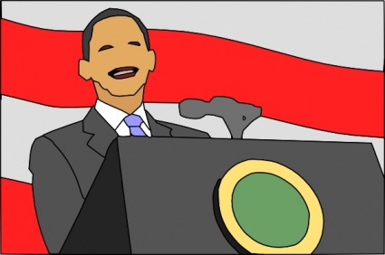 Flag Red States White Microphone Speech United America Smiling Speak President Obama Giving Podium