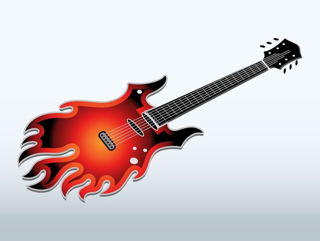 Flaming Electric Guitar