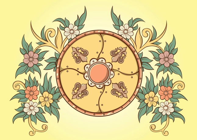 Floral Ornaments Shield