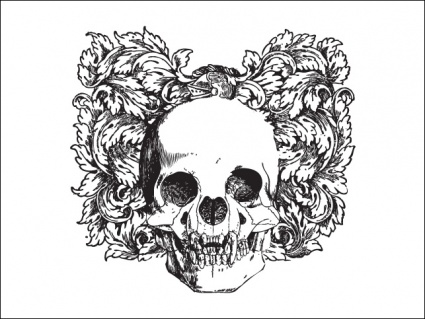 Floral Skull Vector Illustration