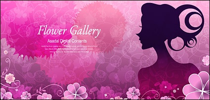 Flower and beauty vector material-4