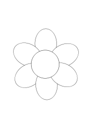 Flower six petals black outline with upper and lower text