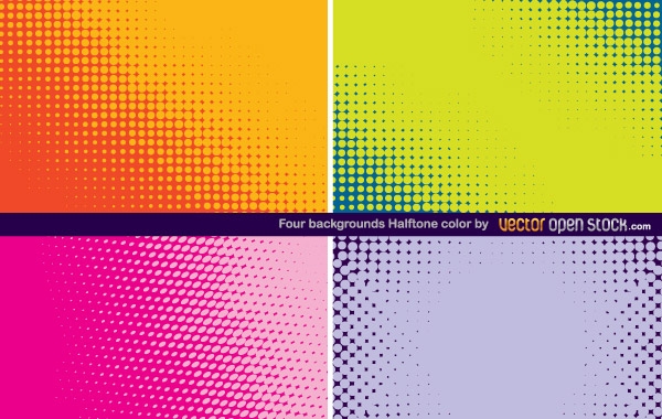 Four Backgrounds Halftone Color