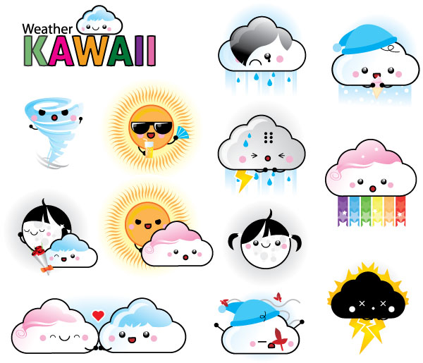 Free 12 Vector Weather Kawaii