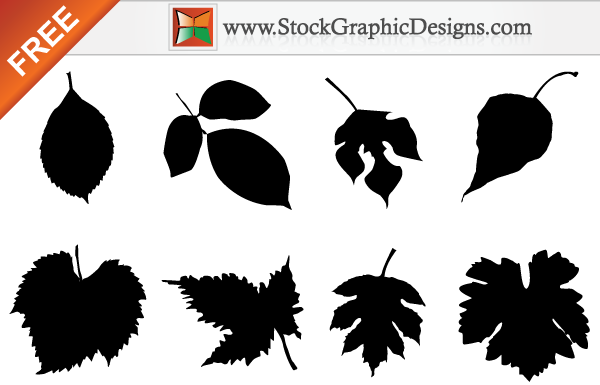 Free Leaf Silhouettes Vector Set