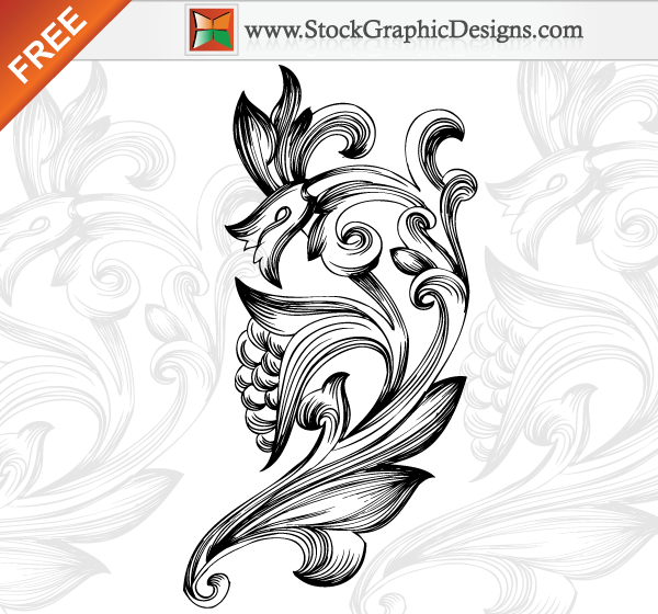 Free Ornamental Floral Elements Vector