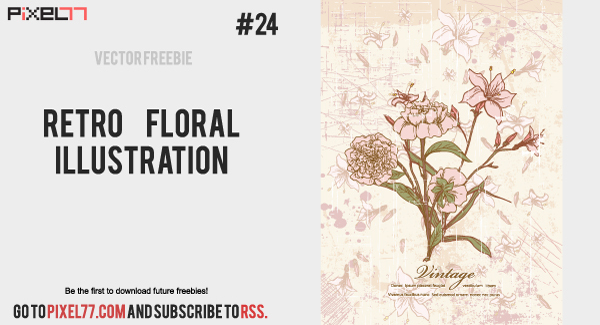 Free Retro Floral Illustration