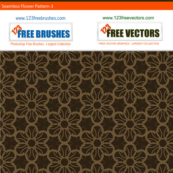 Free seamless brown flower pattern