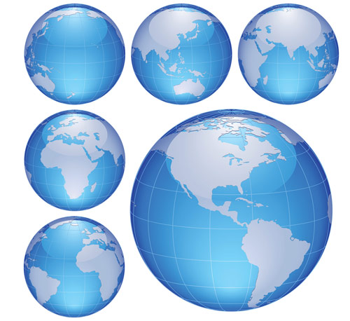 Free Stock Blue Globe Kit Vector