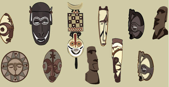 Free vector ancient masks