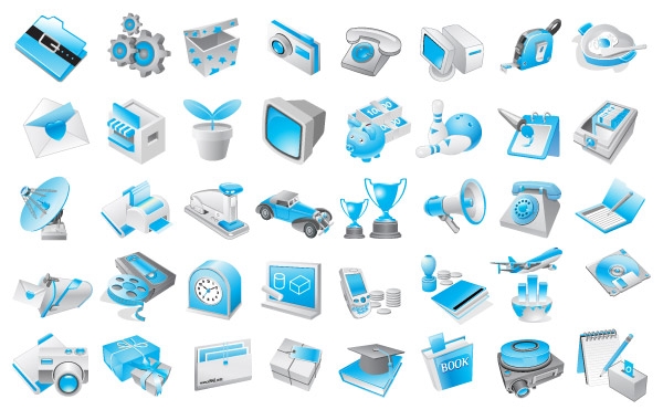 Free Vector Blue Icons