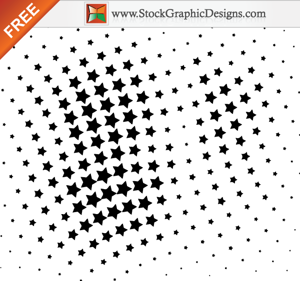 Free Vector Halftone Star Design Elements