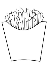 French fries Line Art