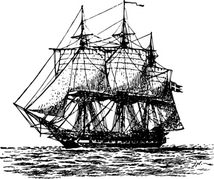 Frigate Ship clip art