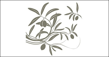 Fruit tree branches silhouettes vector material