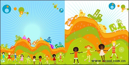 Fun for children 2 illustrator vector material