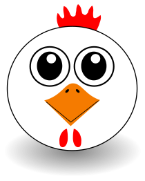 Funny Chicken Face Cartoon