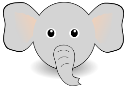 Funny Elephant Face Cartoon