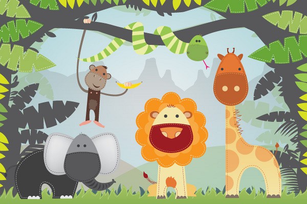 Funny Jungle Animals Vector