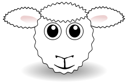 Funny Sheep Face White Cartoon