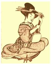 Geisha with a Shamisen