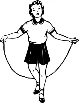 Girl Jumping clip art