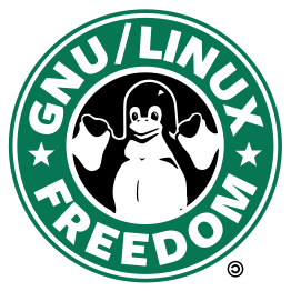 GNU/Linux Tux coffee logo