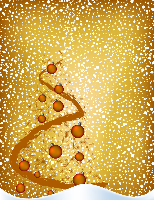 Golden Christmas Background Vector Illustration