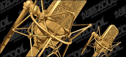 Golden Microphone vector material