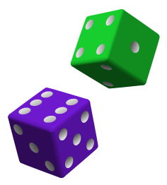 Green and Purple Dice