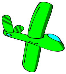 Green cartoon glider