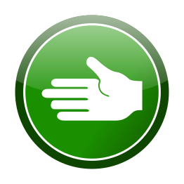 Green cirlce hand icon