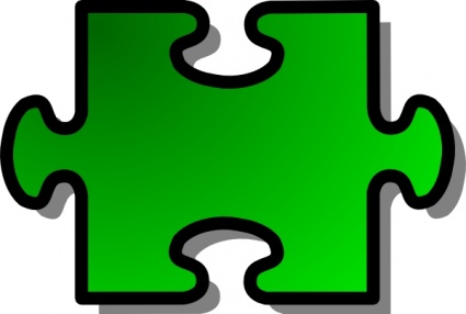 Green Jigsaw Piece clip art