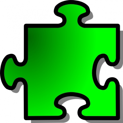 Green Jigsaw Piece clip art