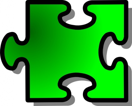 Green Jigsaw Piece clip art