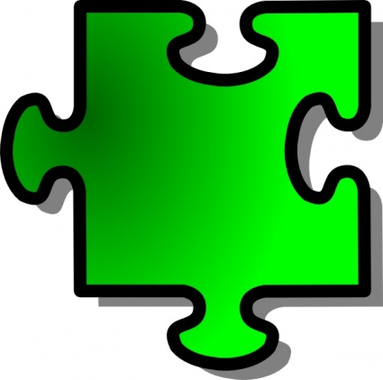 Green Jigsaw Piece clip art