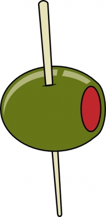 Green Olive On A Toothpick clip art