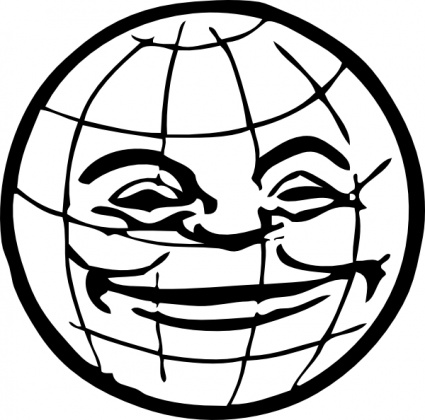 Grinning Globe clip art