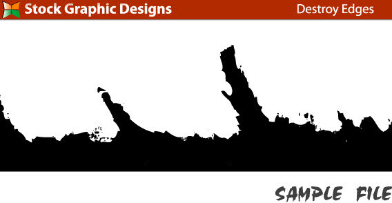 Grunge destroyed edges vector