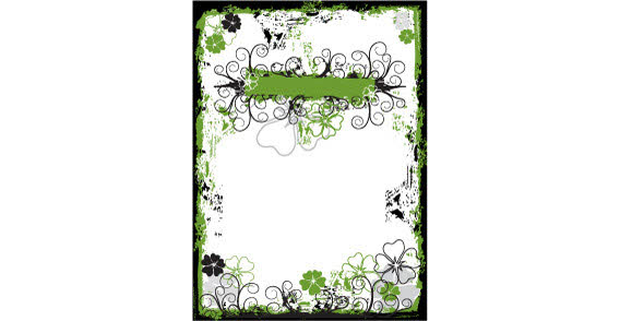 Grunge floral frame free vector