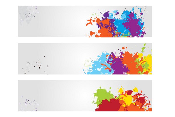 Grunge Splatter Vector Banners