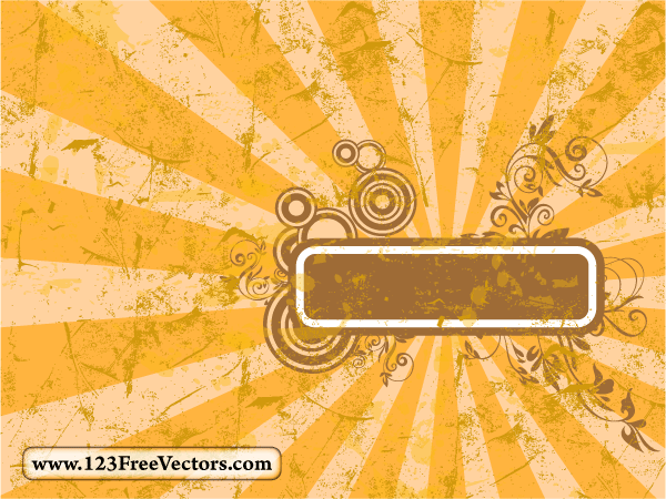 Grunge sunburst frame vector