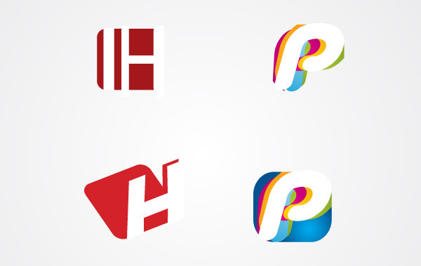 H and P letter Logo Pack