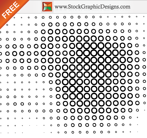 Halftone Circle Line Free Vector Art Illustration