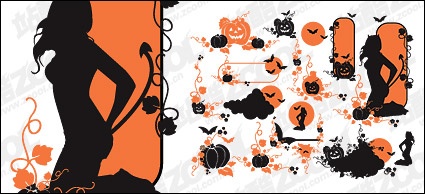 Halloween theme vector pattern material