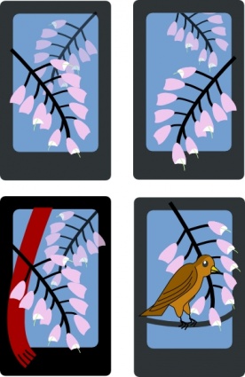 Hanafuda Fuji April clip art